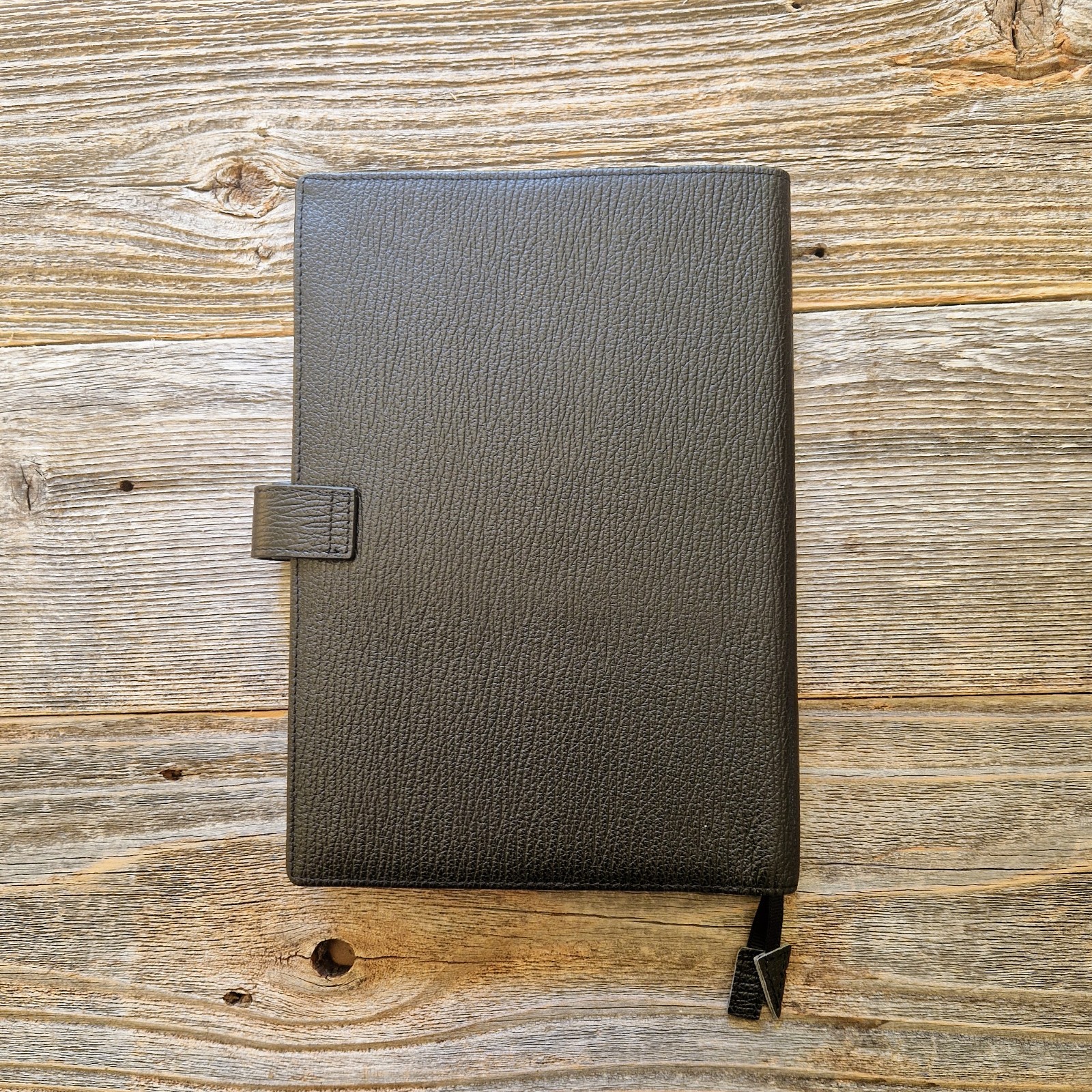 Fabriano A5 Leather Writing Case w/ Notepad | Black Leather Portfolio
