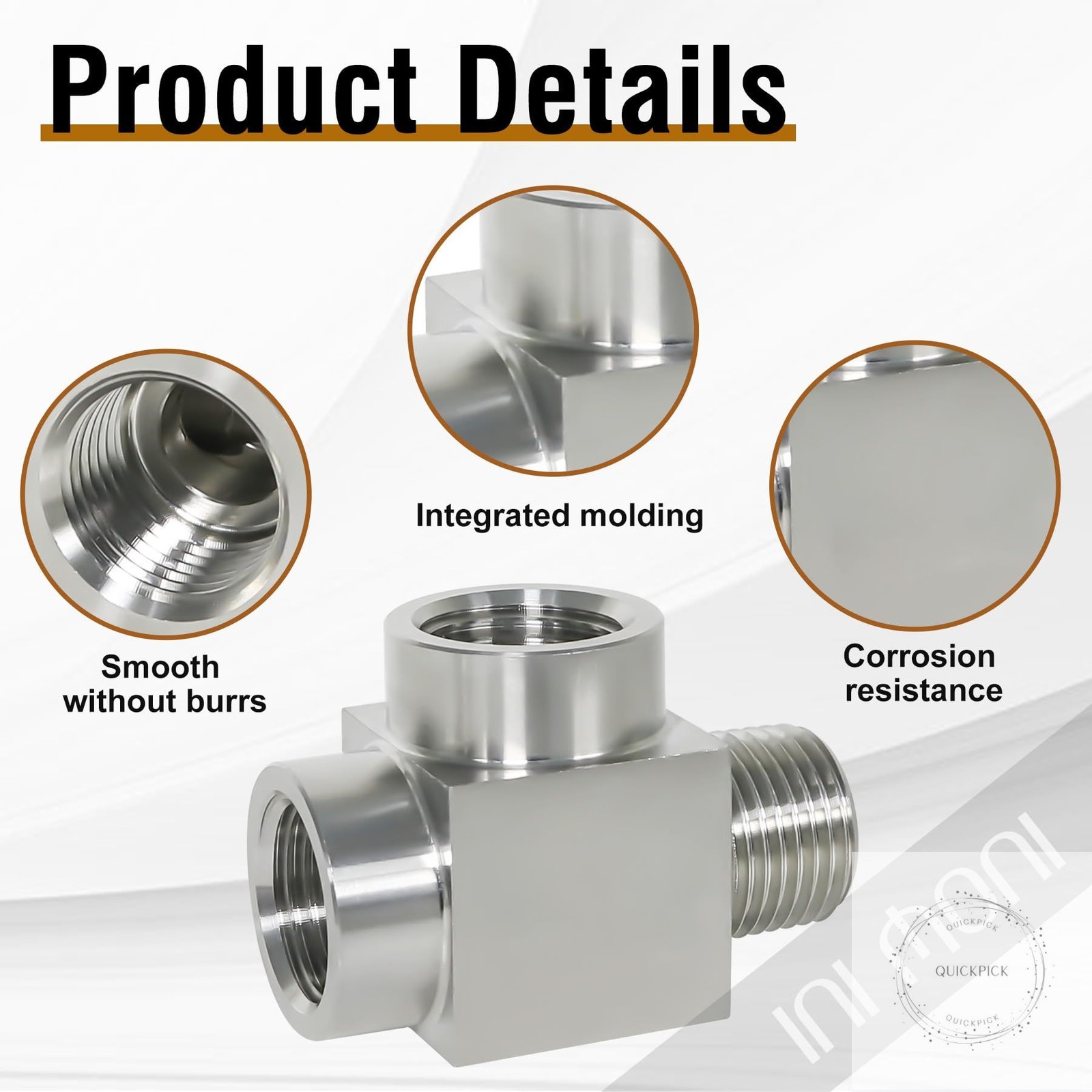 1/8 NPT Tee,FemalexFemalexMale 3 Ways T Pipe Aapter for Water/Oil