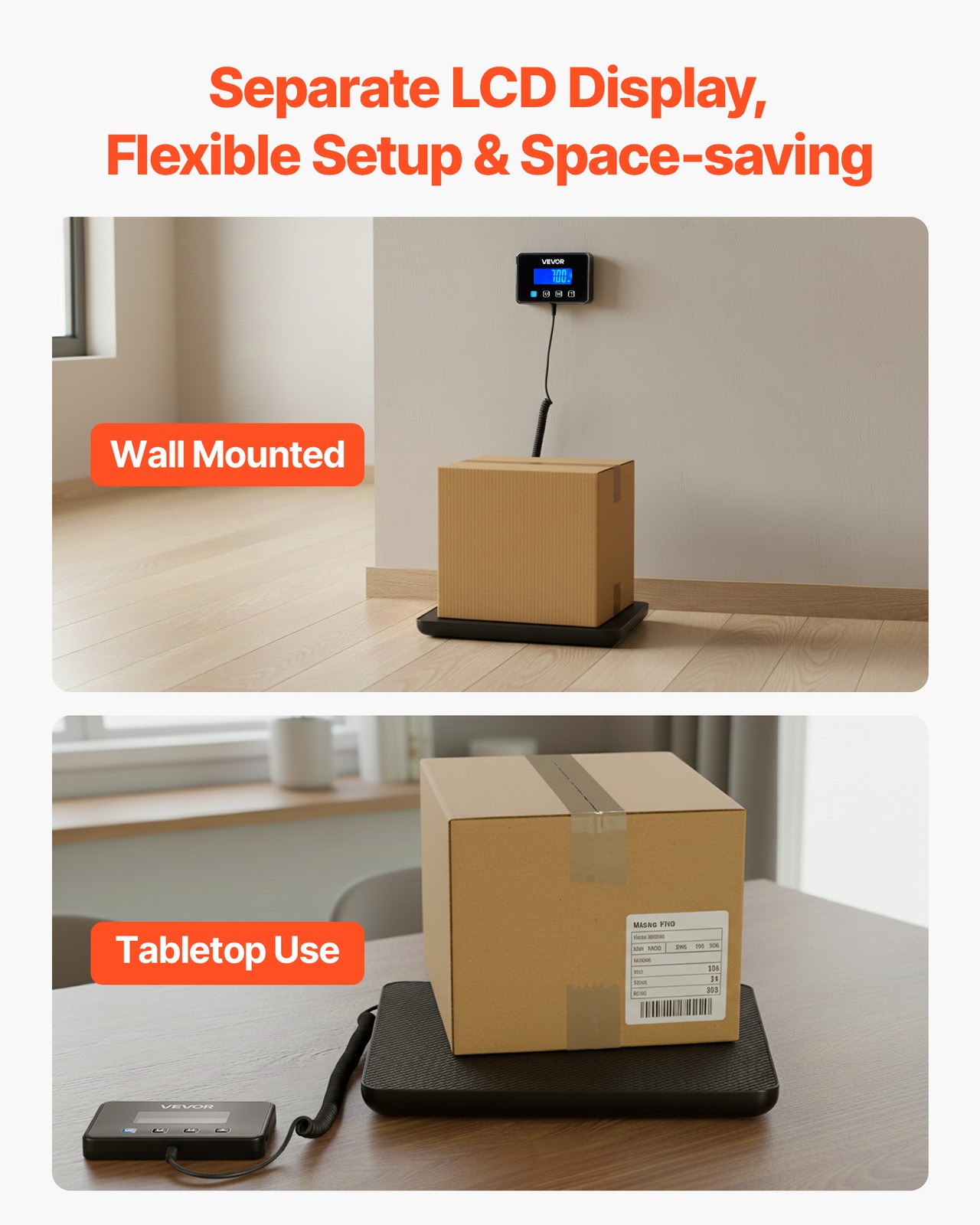 VEVOR 440 lbs Digital Postal Scale 0.35 oz/3.5 oz Dual Accuracy Shipping Scale