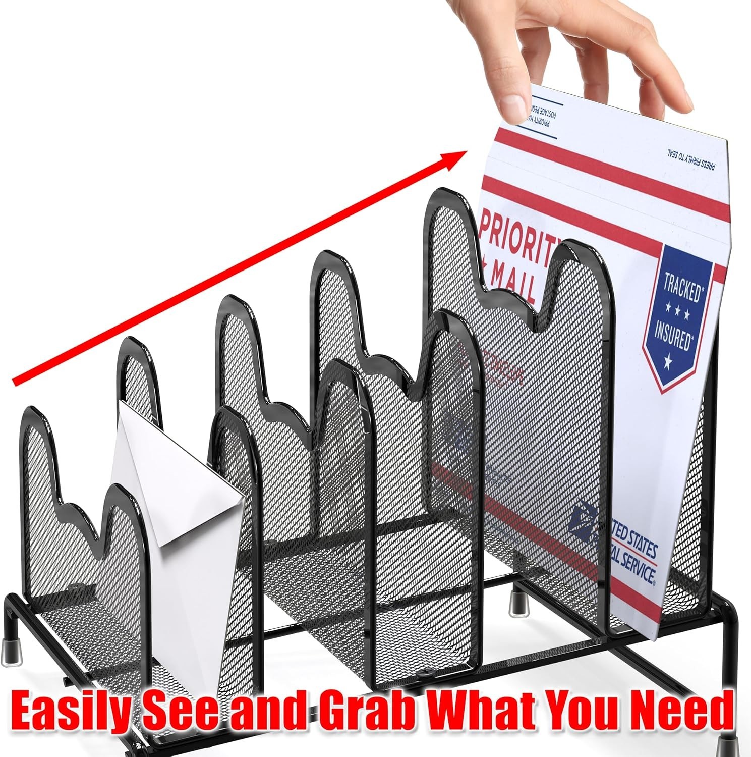 Portable 5-Section File Organizer – Minimalist Design for Desktop Elegance