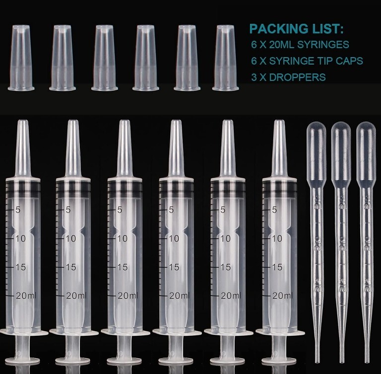Syringes without needles 10ml Syringes 10ml Plastic Syringes 10 ml 24 Pack 10g