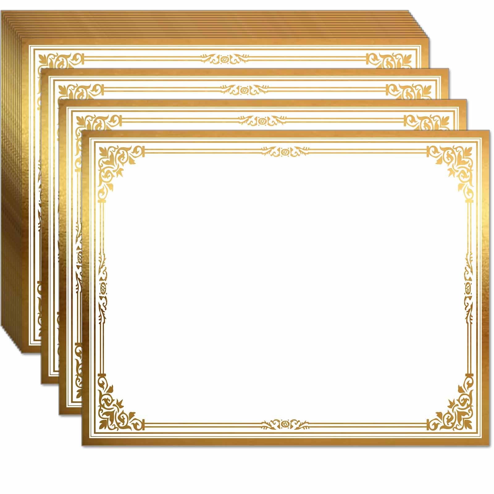Professional Certificate Paper 8.5 x 11 for Printing, x 11 inches, GOLD