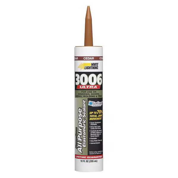 White Lightning Hybrid Sealant, 10 oz, Cartridge, Cedar, Hybrid Base, 3006 Ultra