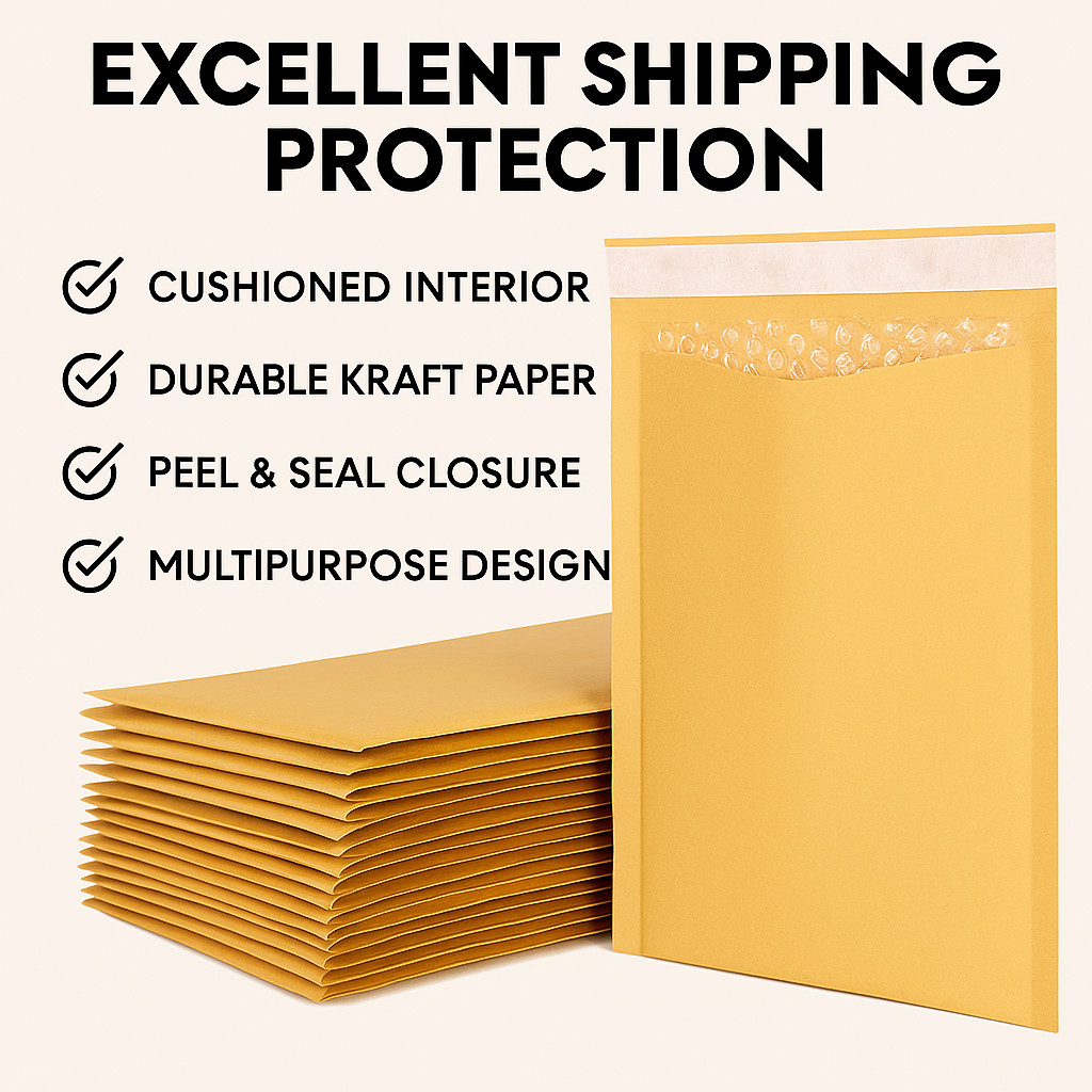 #0 6×10 Kraft Bubble Mailers – Self-Seal Padded Envelopes | 100/250/500 Packs