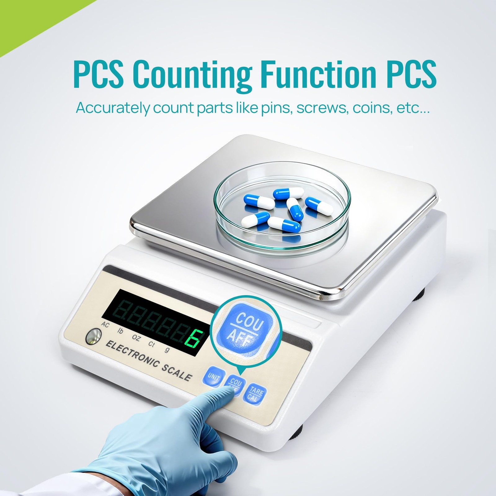 Lab Analytical Balance 1000g x 0.01g with LED Display, High Precision Lab Sca…