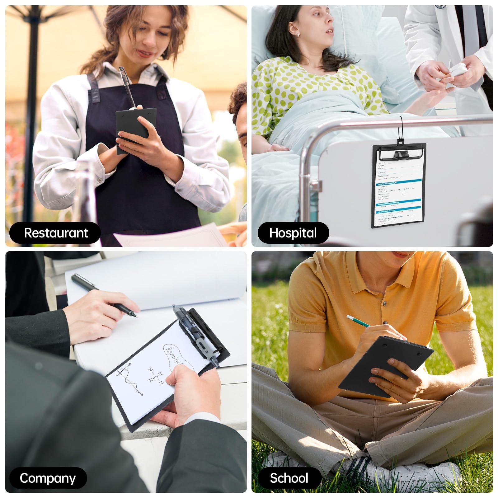 Mini Clipboard 4×6 Inch with Pen Holder 2 Pack Small Clipboards with Low Profile