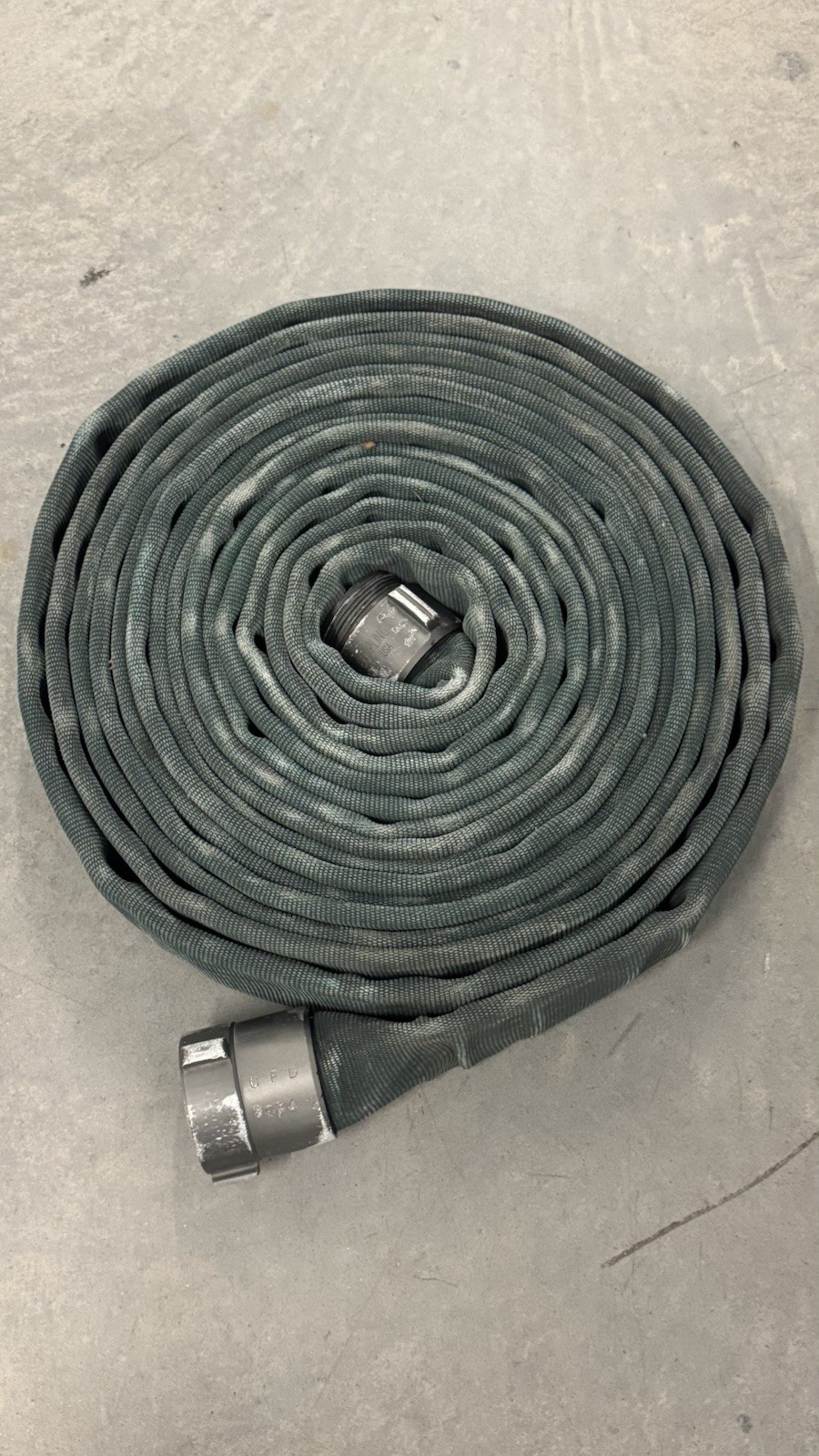 Genuine 50FT 2 1/2 Inch Fire Department Surplus Hose W/ Action NH/NST Couplings