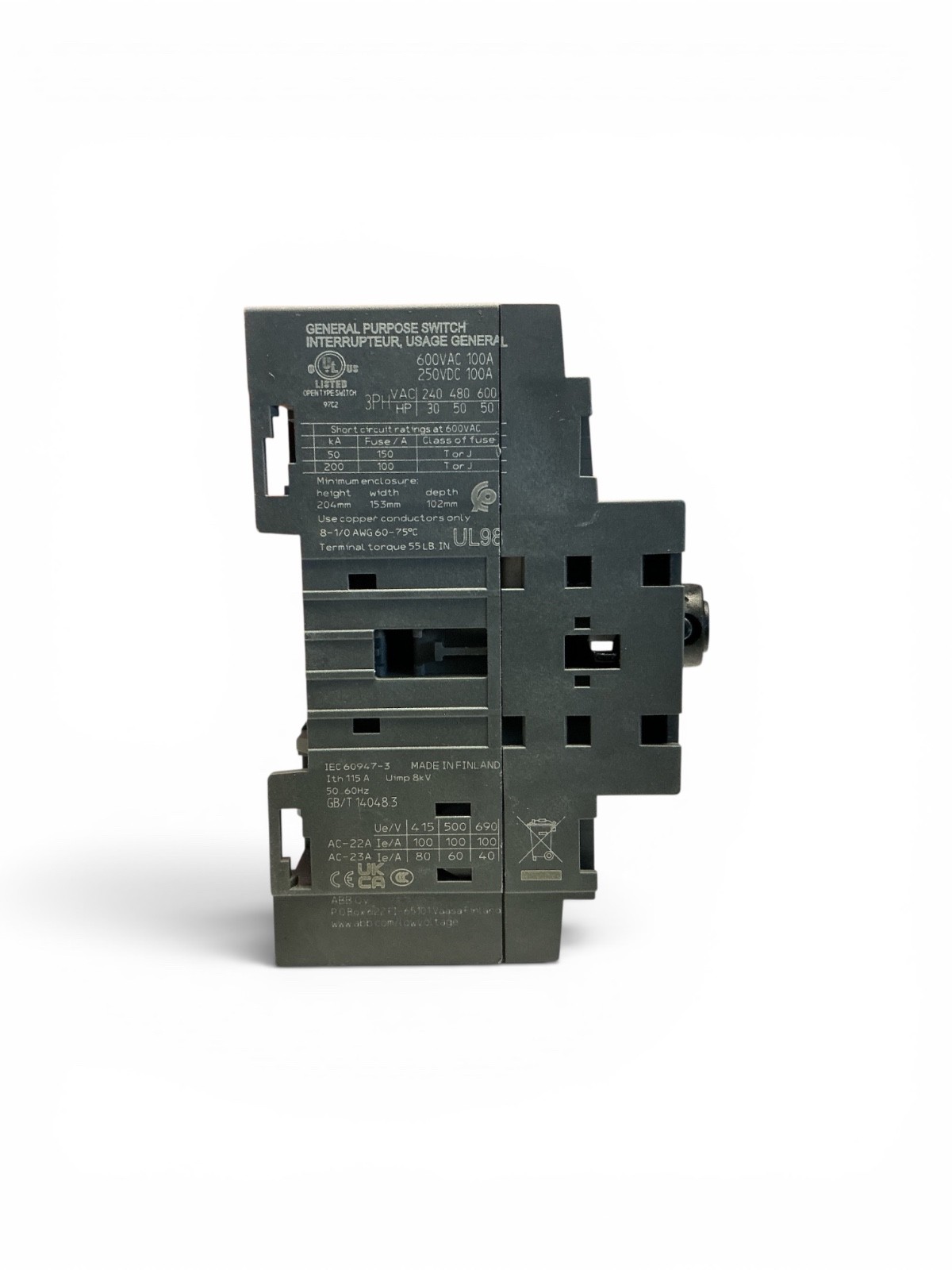 ABB OT100F3 DISCONNECT SWITCH 1SCA105004R1001.