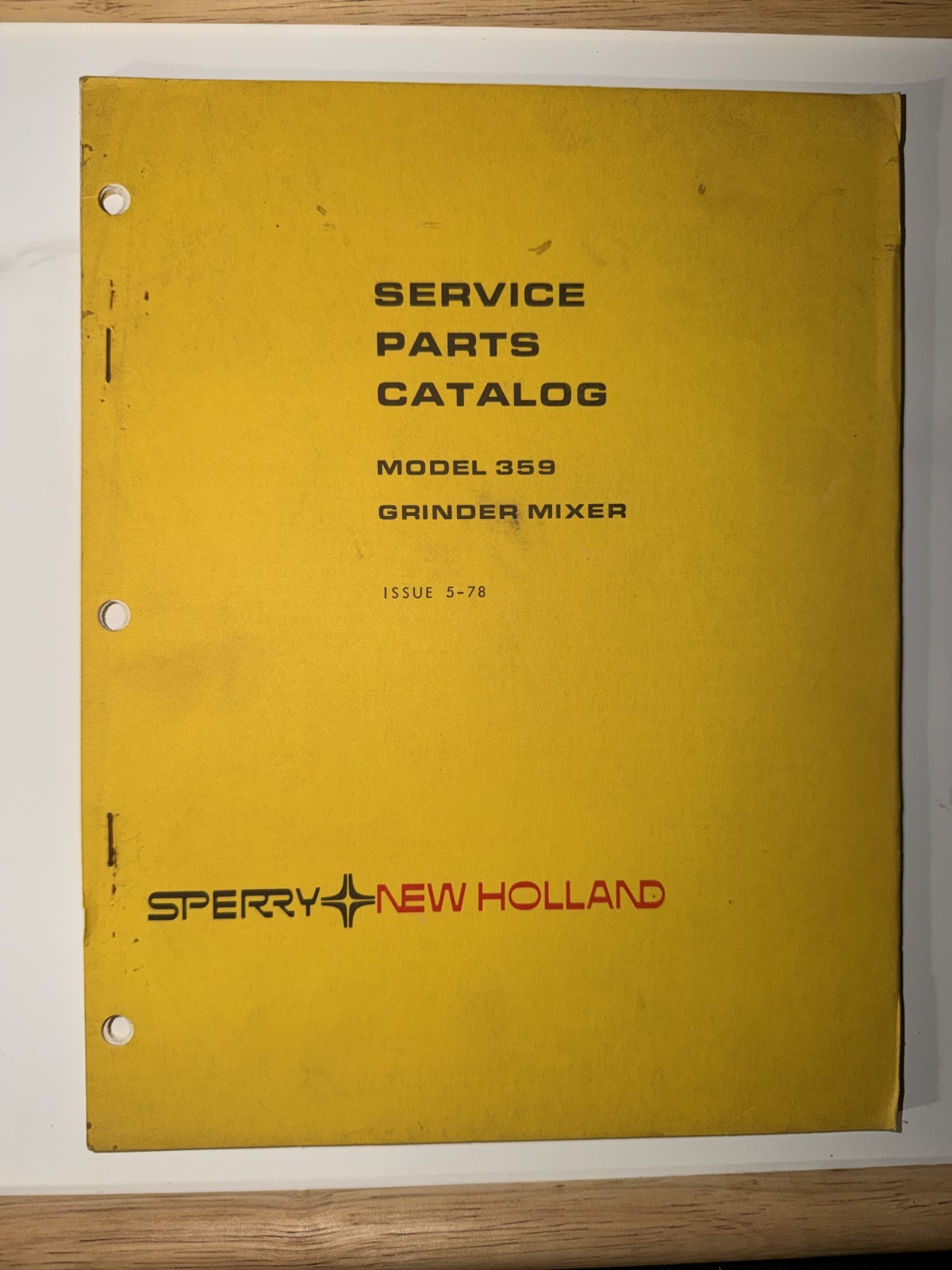 New Holland 359 Grinder Mixer Service Parts Catalog Manual 1978