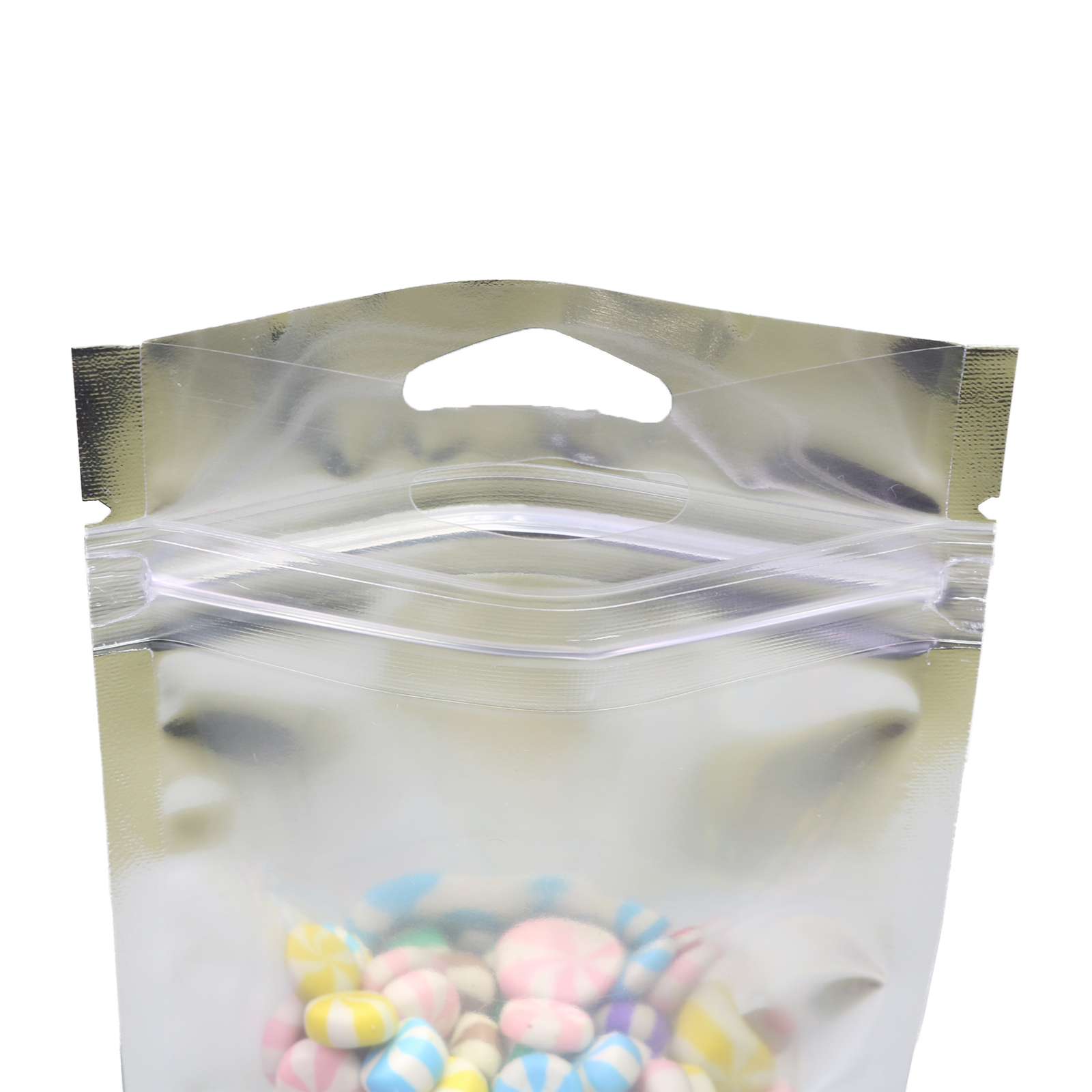 100x Gloss Clear Front & Matte Black Back Zip Bags w/ Hang Hole 9x16cm 3.5x6in
