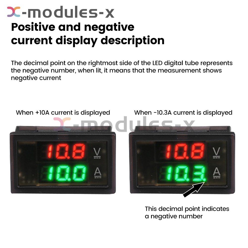 DC0-300V 50/100/200/400A Digital Current Voltage Meter Hall Ammeter Voltmeter
