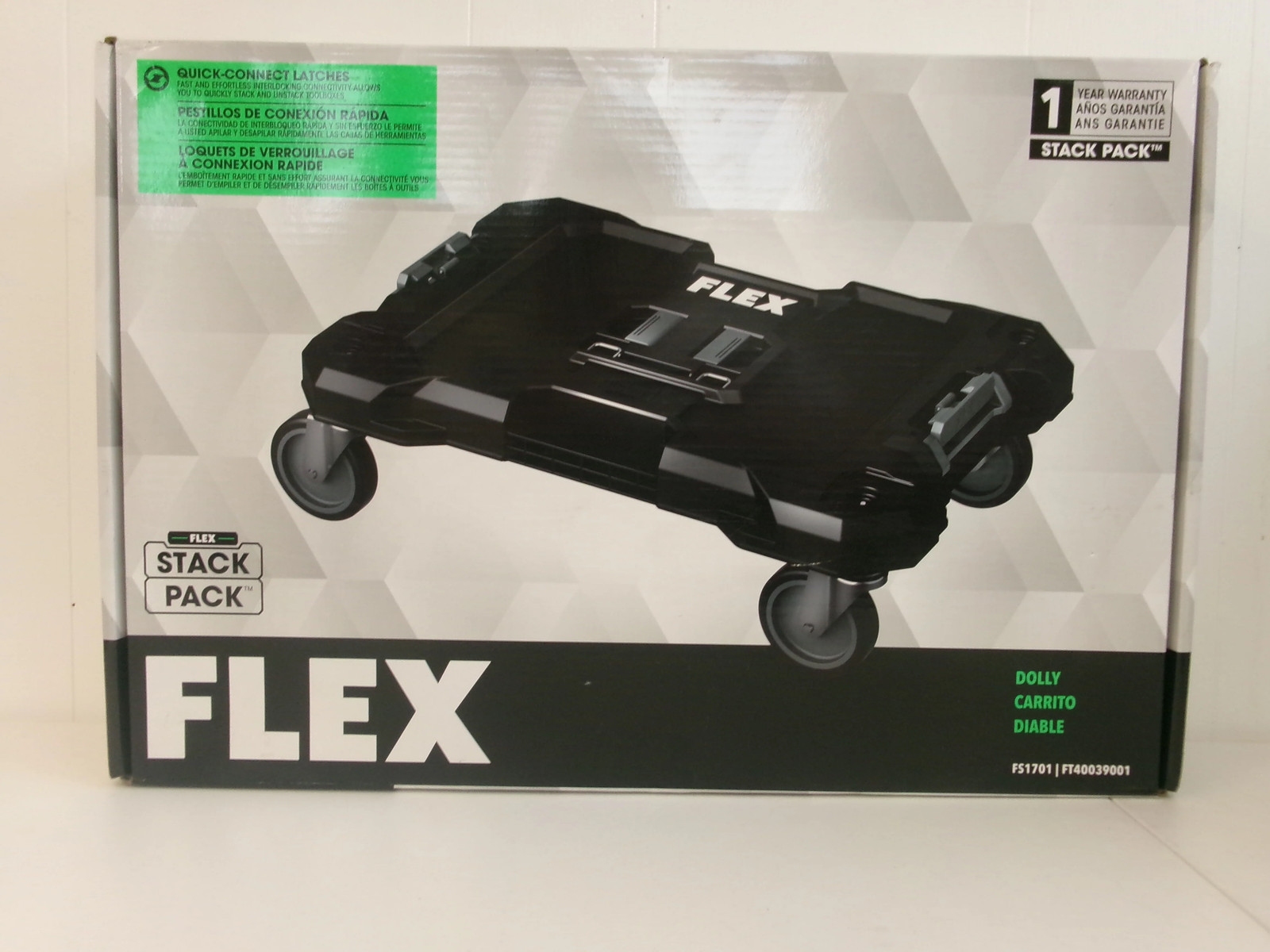 Flex FS1701 Stack Pack Dolly 250 lb Capacity with 360 Casters