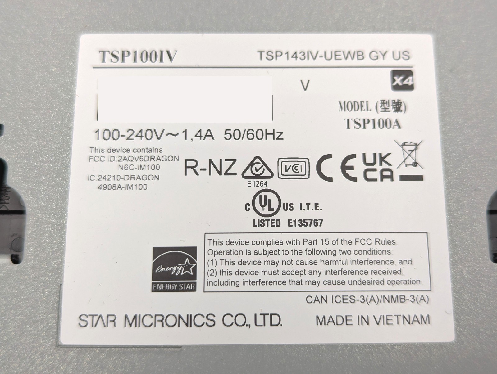 Star Micronics TSP100A TSP143IV-UEWB Thermal Receipt Printer (39473810) | Black