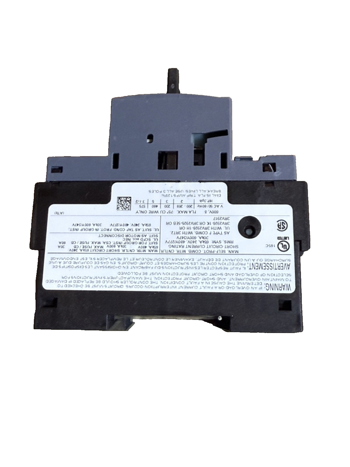 1x NEW SIEMENS 3RV2011-1HA10 Manual Motor Starter – OEM SIEMENS – USA STOCK