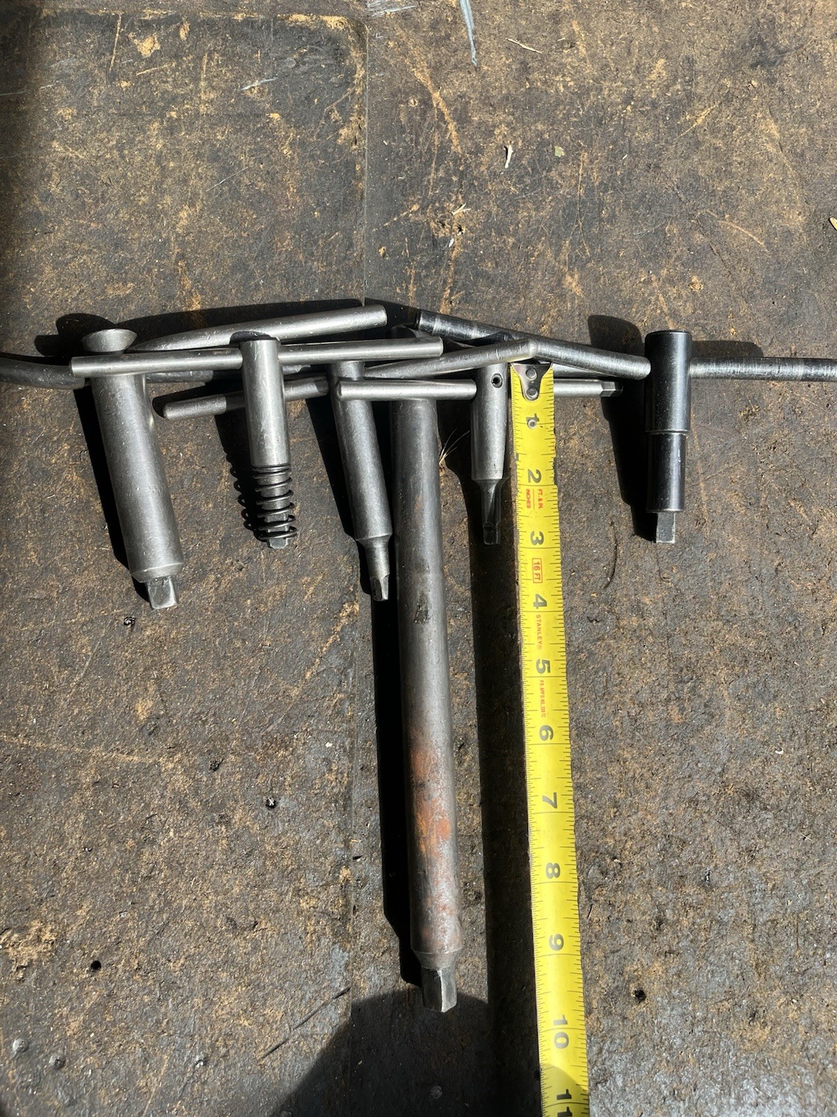 Lot (6) T-Handle Tap Wrenches/Lathe Chuck Keys Various Size (As Shown) UNTESTED