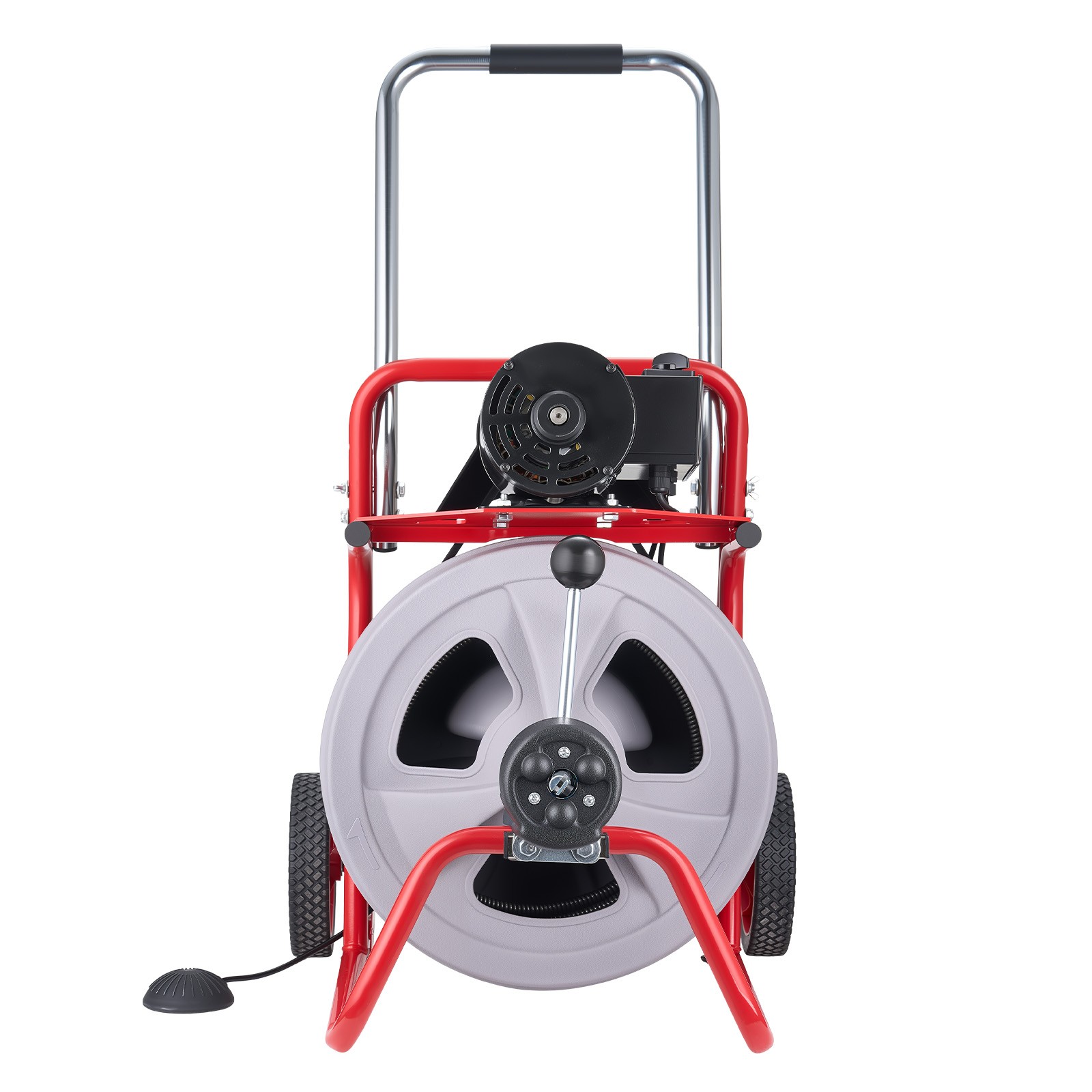VEVOR Drain Cleaner Machine 100FT x 1/2 Inch Auto Feed with Wheels & 8 Cutters