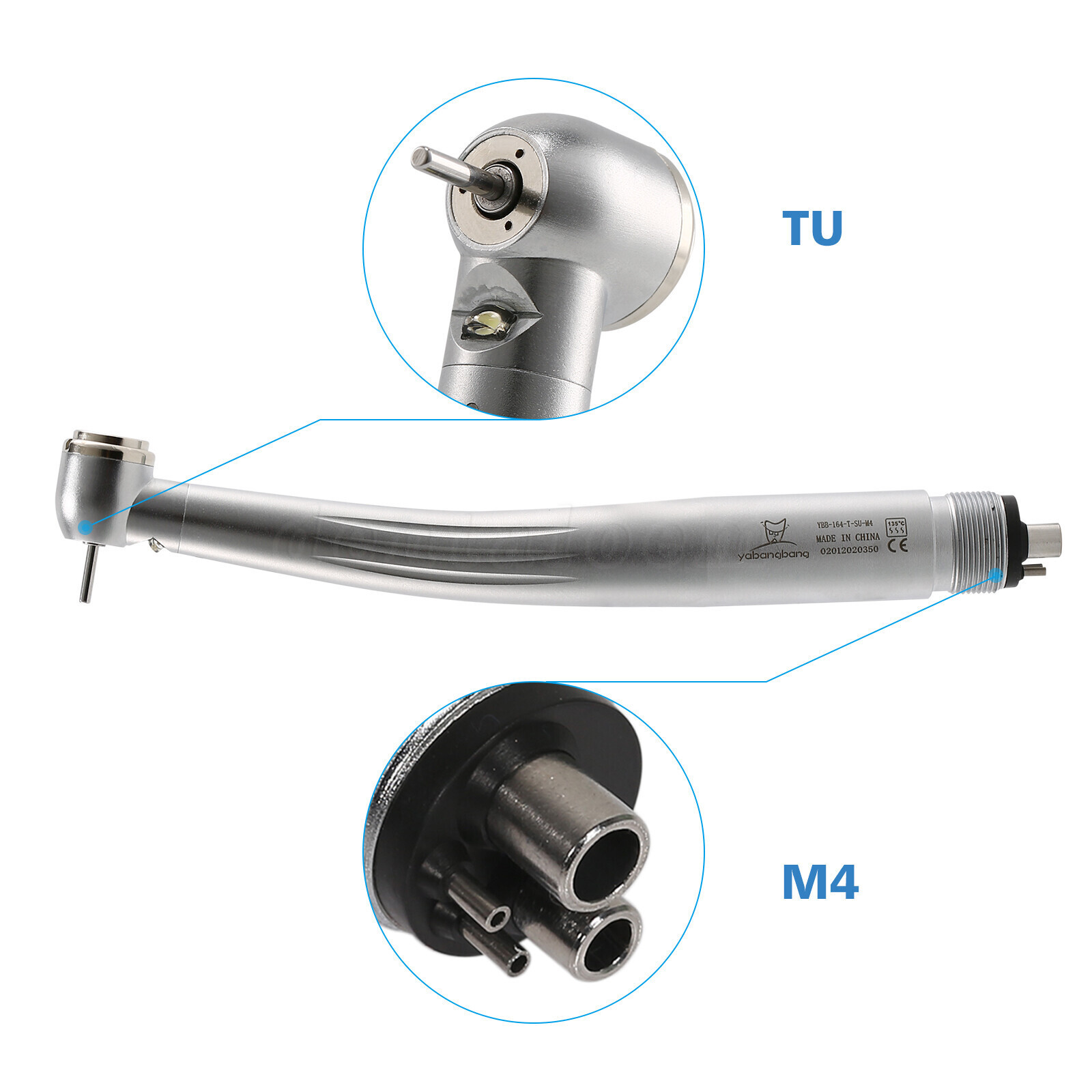 Dental E-generator LED High Speed Torque Head 3 Spray Handpiece 4Hole
