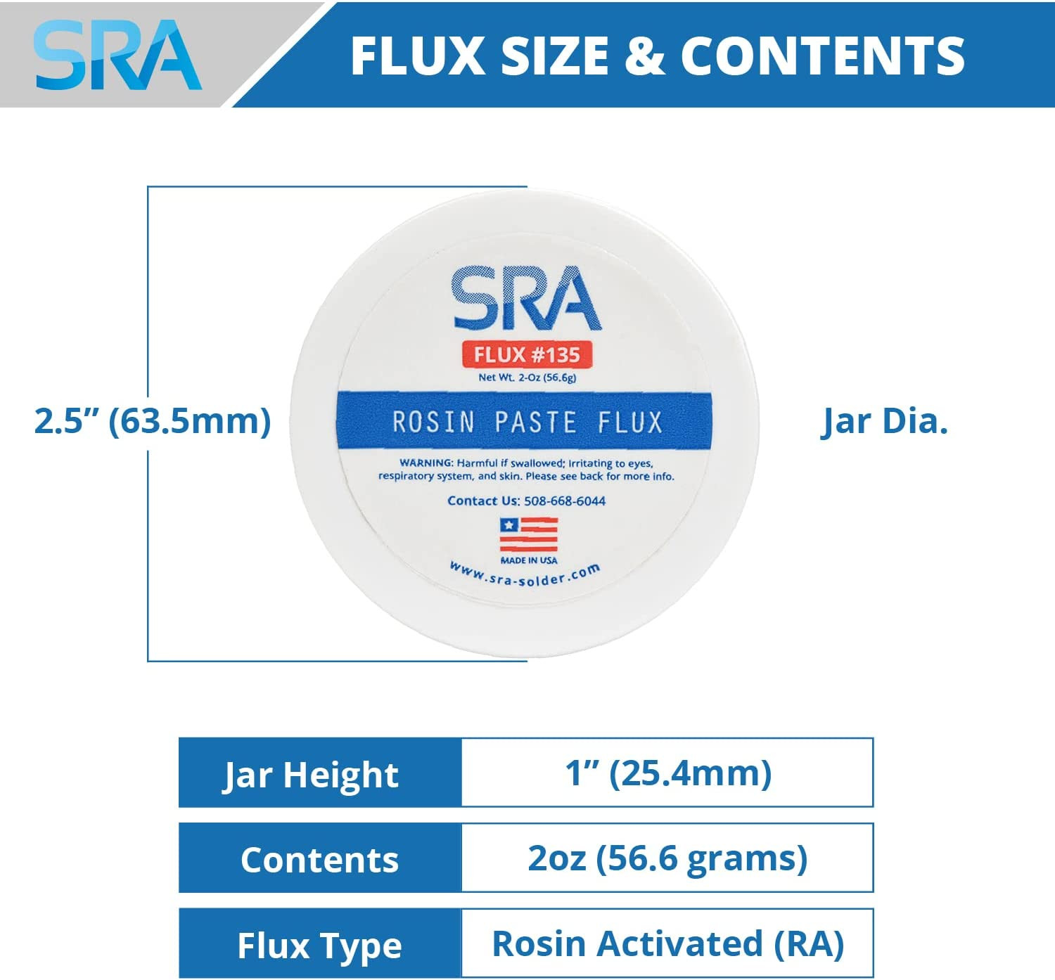 SRA Solder 135 Rosin Paste Soldering Flux for Electronics, No Clean Flux Made fo