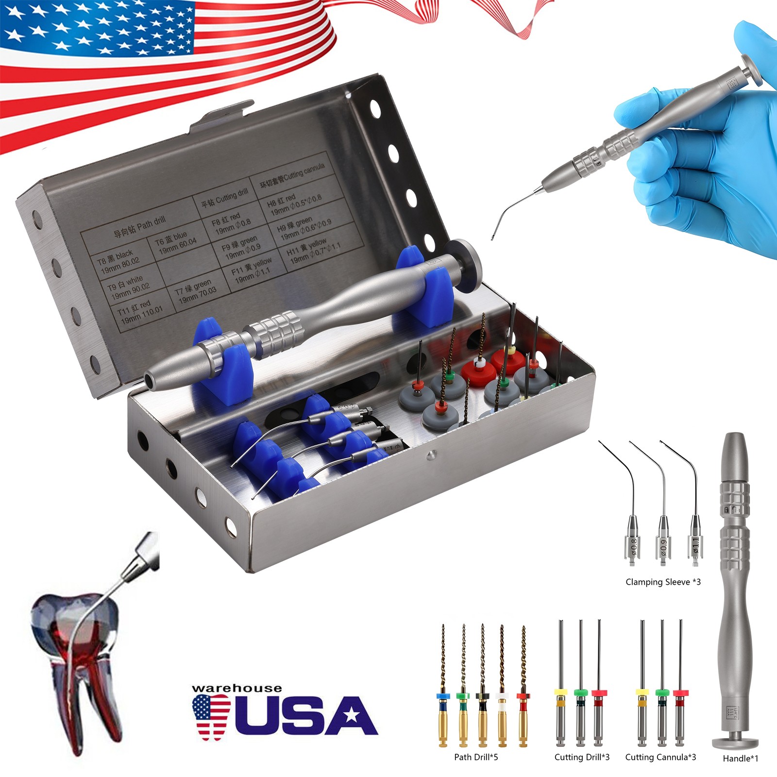 Estilo NSK Dental Pieza mano LED alta velocidad Pana MAX EK LED 3 vías 2HOLE YBB