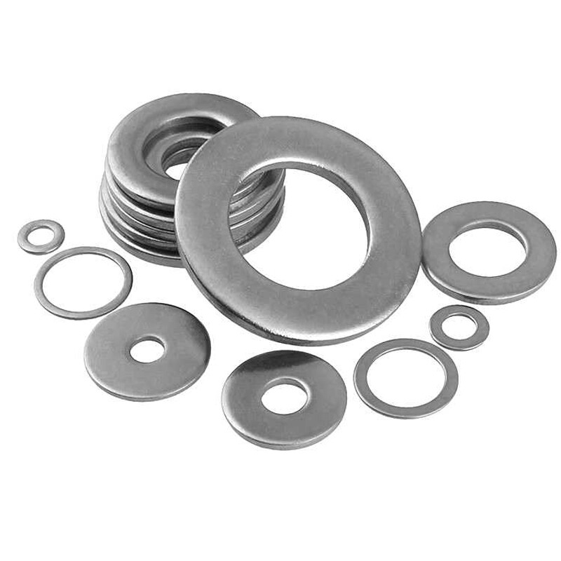 Flat Washer 304 Stainless Steel Circular Screw Washer M1.6 M2 M3 M4 M5 M6 M8-M36