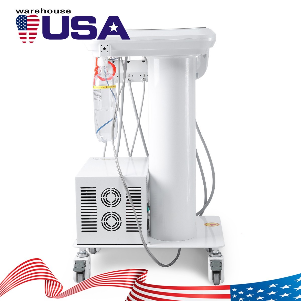 Dental Portable Delivery Unit System Air Compressor Cart /w+ Surgical Lamp Light