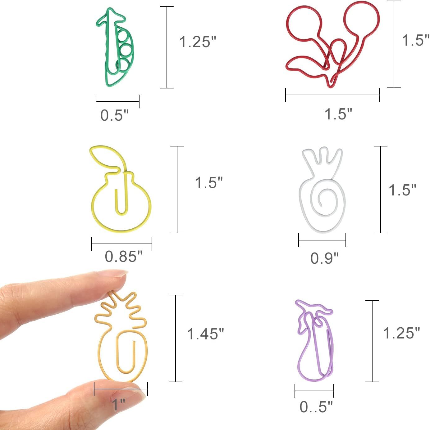 80Pcs 16 Plant Shape Paper Clips Fun Cute Bookmark Clips Metal Marking Clips New