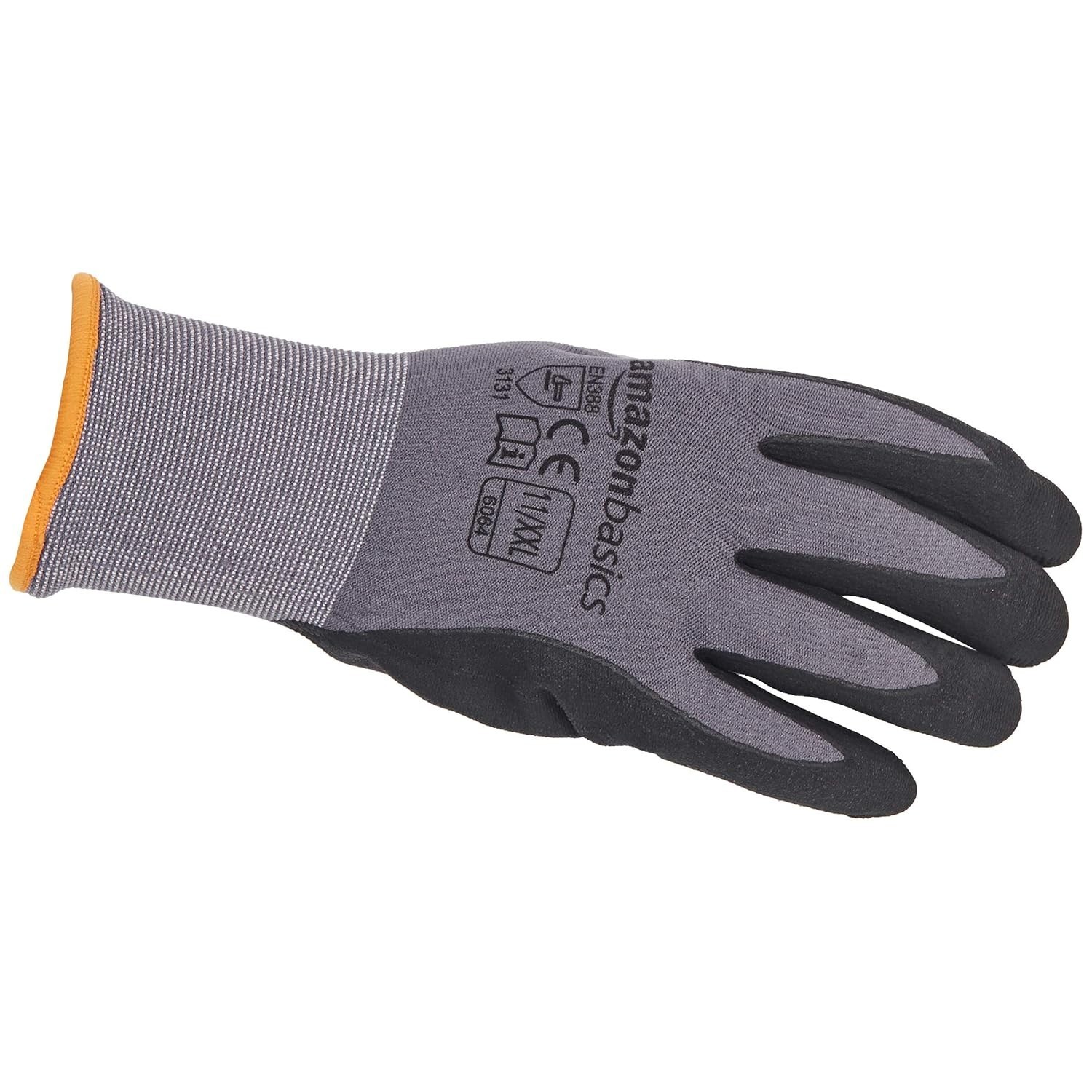 Amazon Basics Micro-Foam Nitrile Coated Work Gloves, Nylon Liner Fiber, Touch Sc