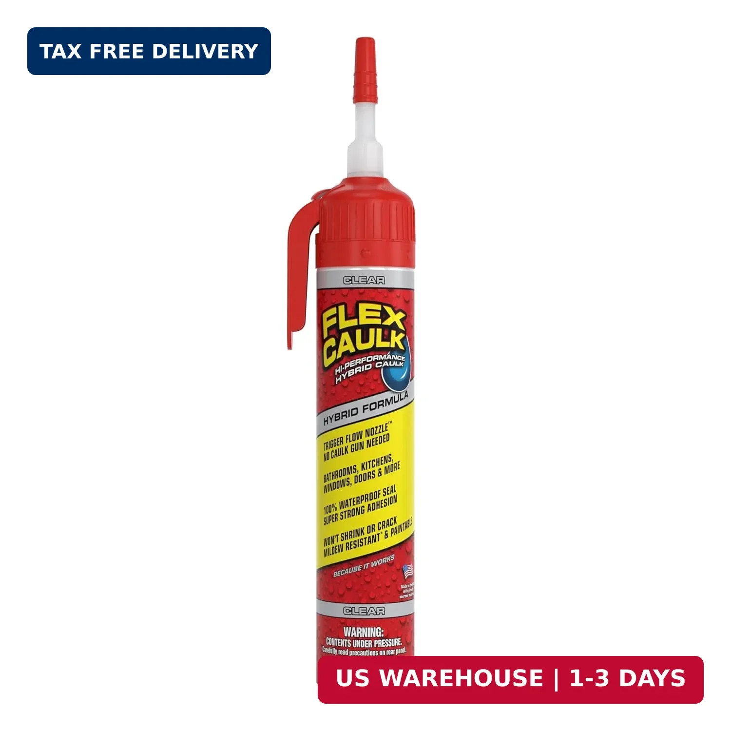 Flex Caulk, Waterproof & Weatherproof Hybrid Polymer Sealant, Strong, Paintable,