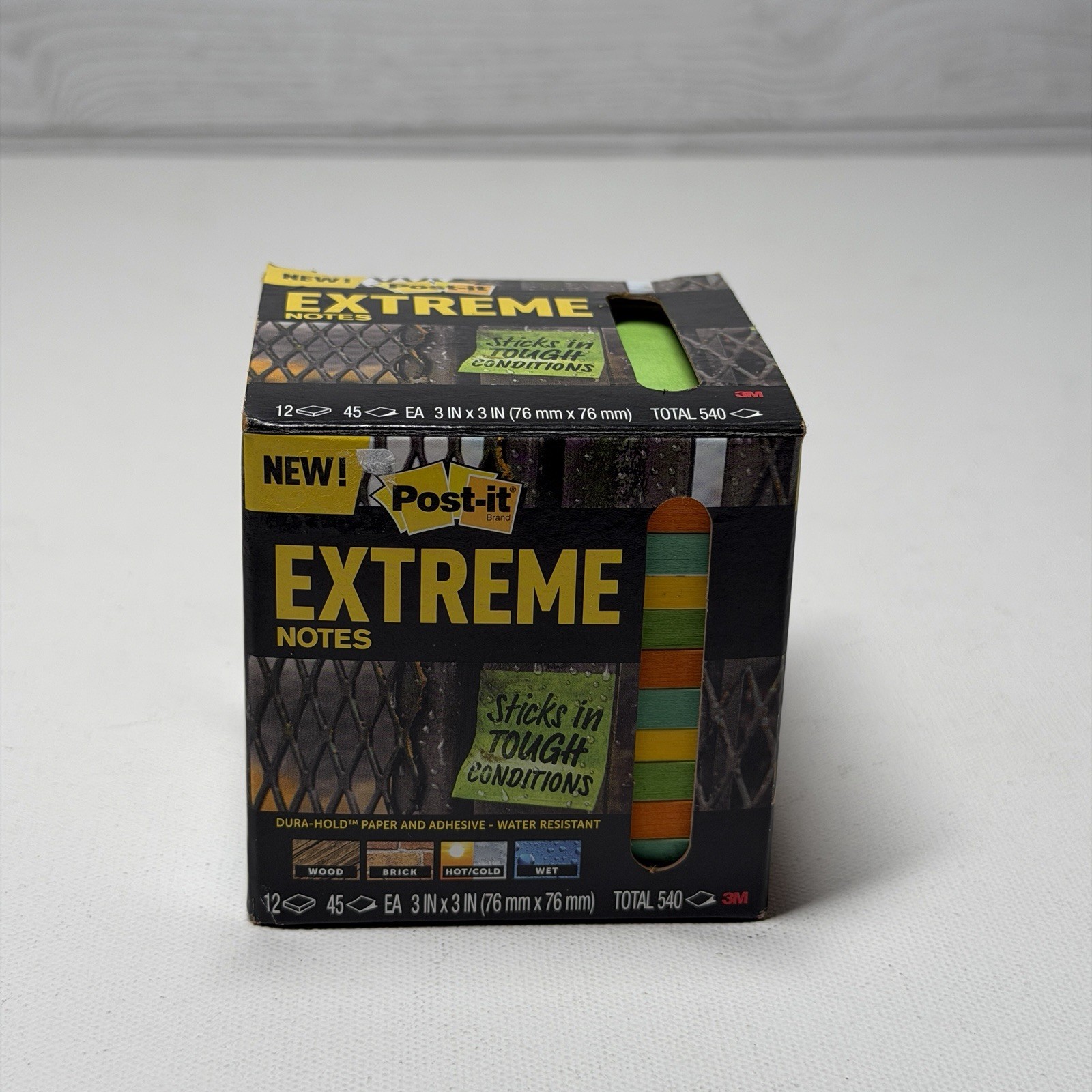 Post-it Extreme Water-Resistant Self-Stick Notes Multi-Color 3×3 12 Pads 540