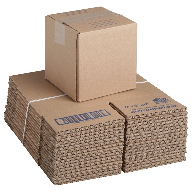30-Count Recycled Shipping Boxes 6x6x6 Small Kraft Packaging Moving Box New