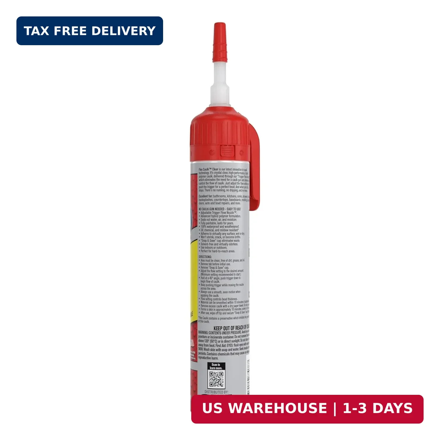 Flex Caulk, Waterproof & Weatherproof Hybrid Polymer Sealant, Strong, Paintable,