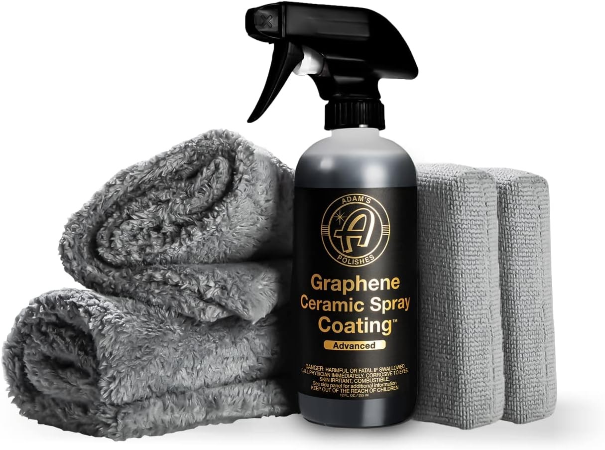 Adam’s Graphene Ceramic Spray Coating Kit 18+ Months Gloss for Cars Boats RV