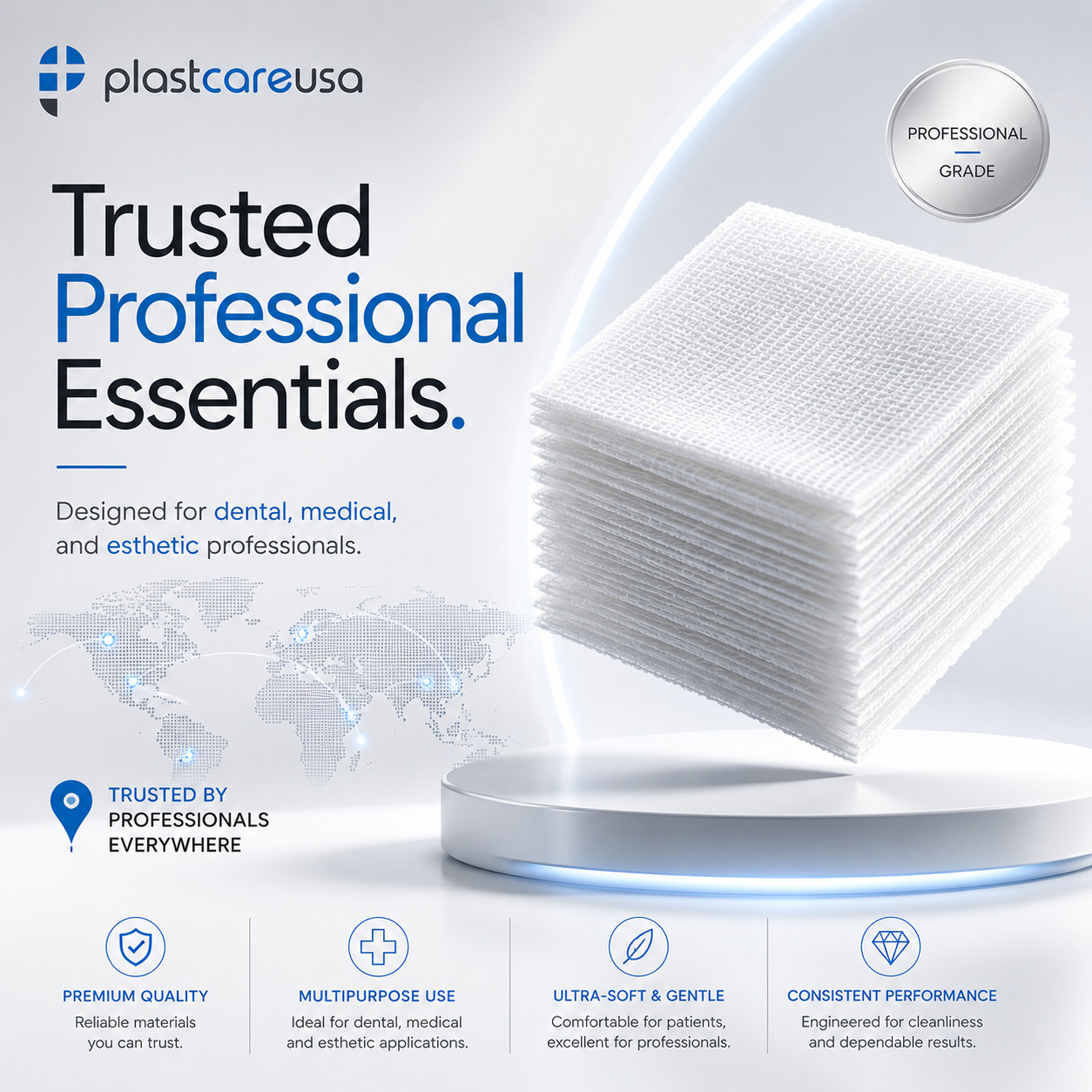 Dental Gauze Pads, Squares for First Aid Sponges, 4×4 Non Woven Medical Wipes
