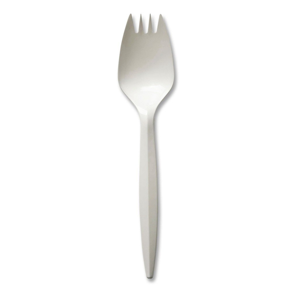 Boardwalk SPORKWHPPIW Polypropylene Plastic Spork Cutlery – White (1000/CT) New