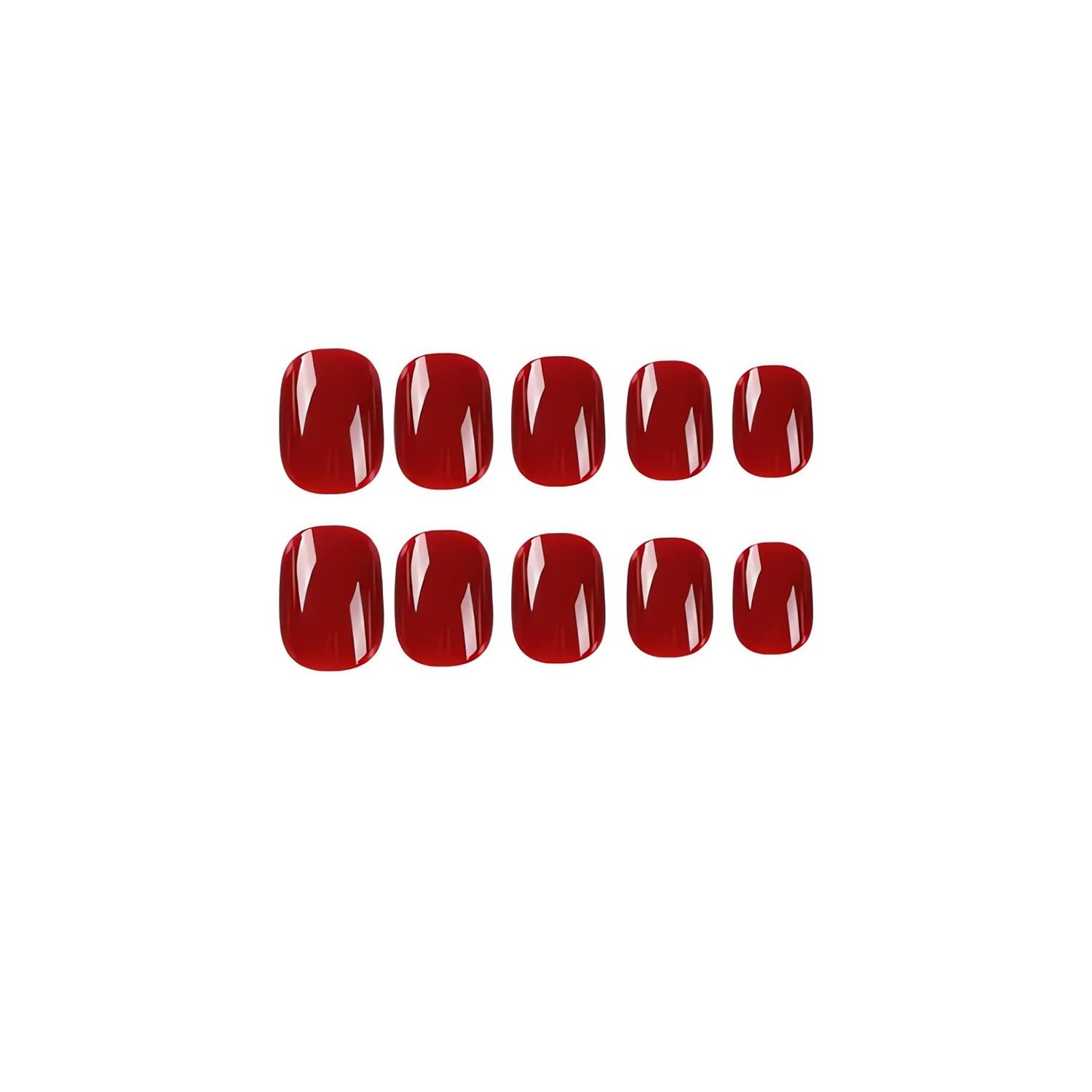 Square Press on Nails Short Fake Nails Red False Nails HJKDSFD Acrylic Artificia