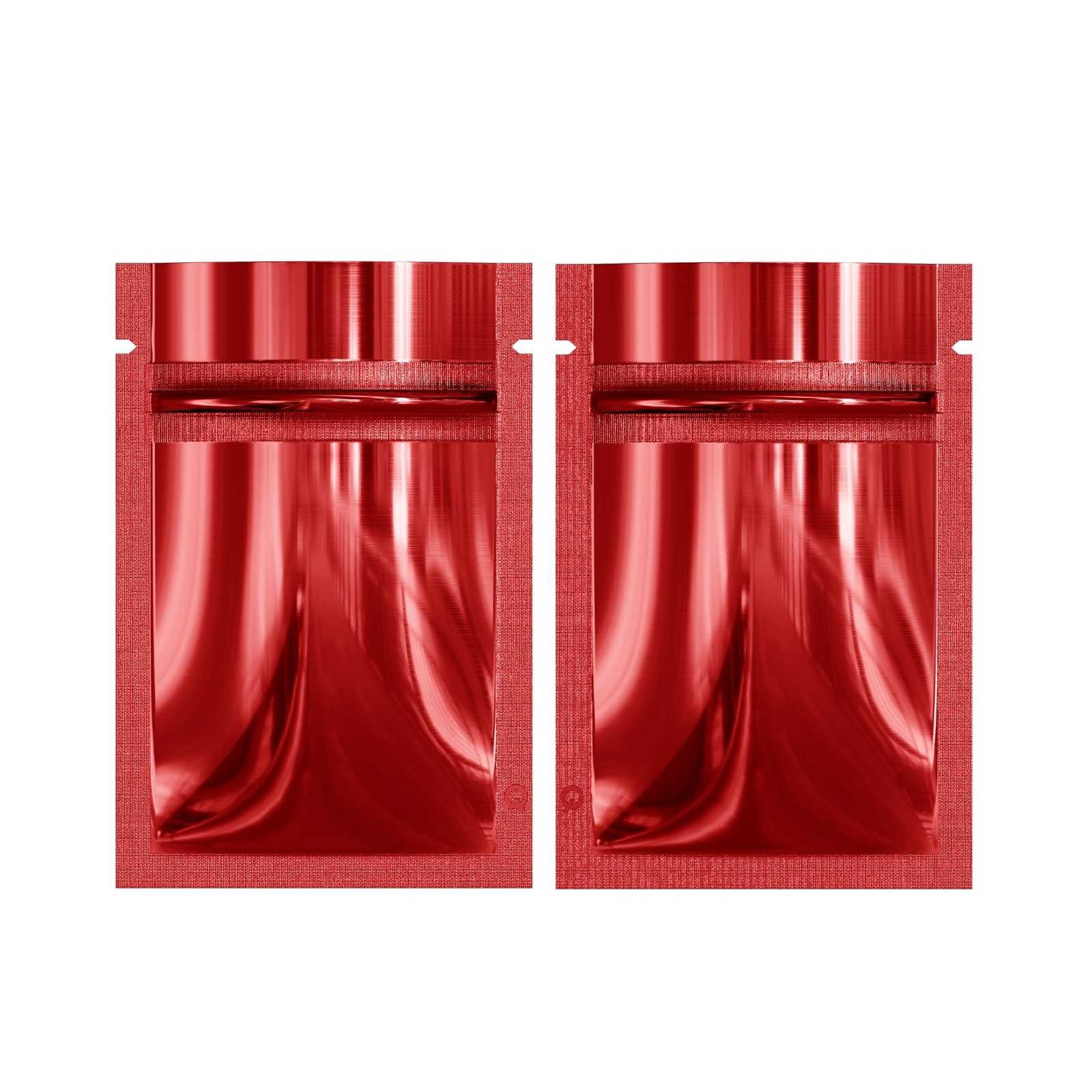 100/200/500 Glossy Red Mylar Foil Smell Proof Resealable Zip Seal Lock Bags