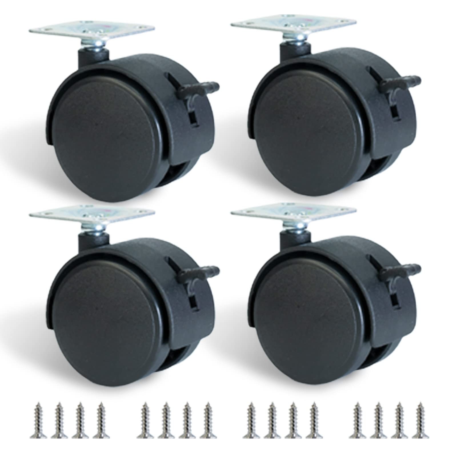 Dalyndar 2 Inch Furniture Caster 2 inches x 2.2 x 2.6 inches, Black