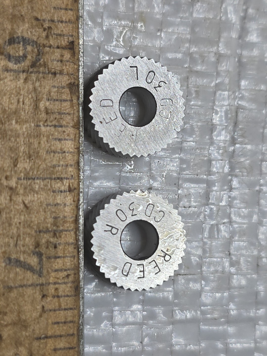 REED CD30L & CD30R SET OF 2 1/2 x 3/16 × 3/16 Hole NOS KNURL Wheels