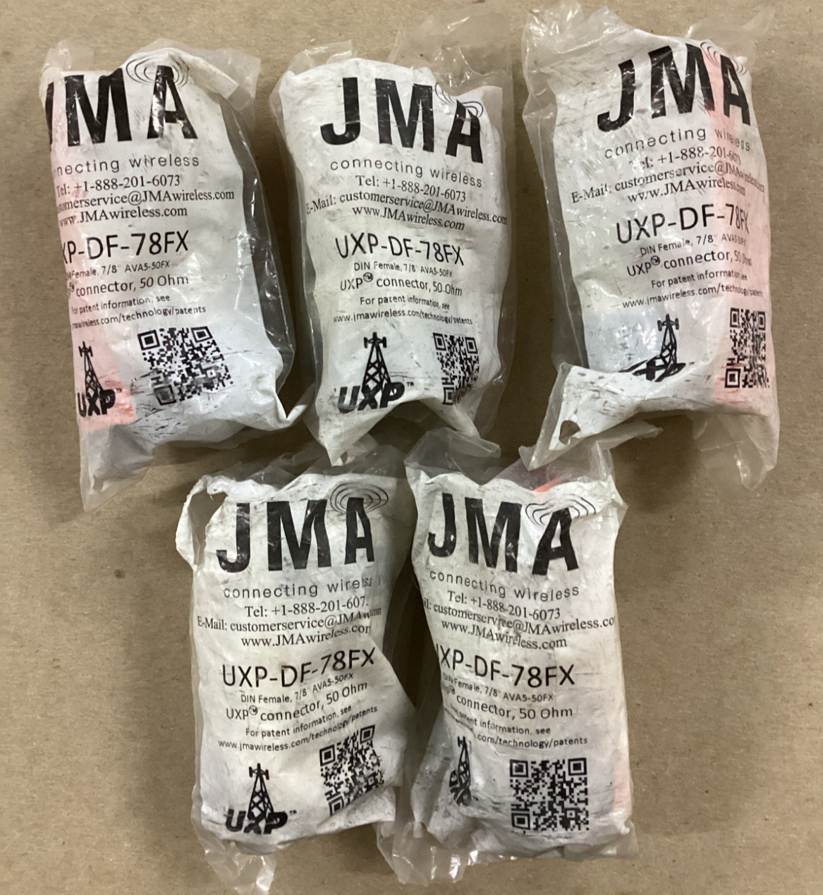 UXP-DF-78FX JMA 7-16 DIN Female Connector for 7/8” Annular AVA5-50FX Lot of 5