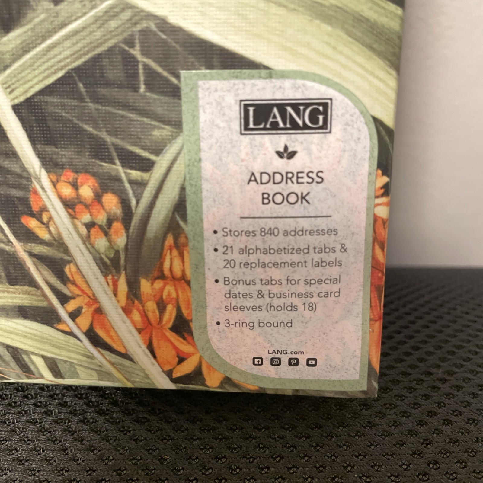 Lang «Natures Journal” New Address Book 3 Ring Binder Hardcover W Refill Pages