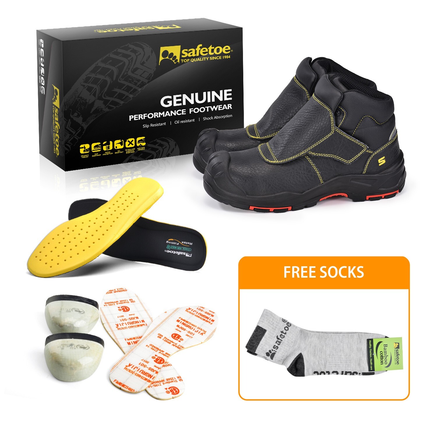 Welding Boots for Men-Toe Safety Fire Resistant 300C Anti-nail and Electric Safe