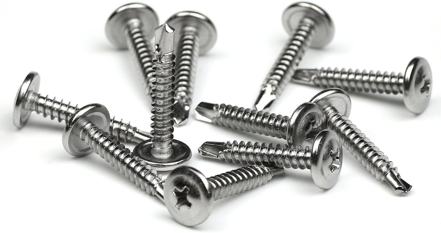 100 Pack 410 Stainless Steel Wafer Head Phillips Self Drilling Screws Sheet Meta
