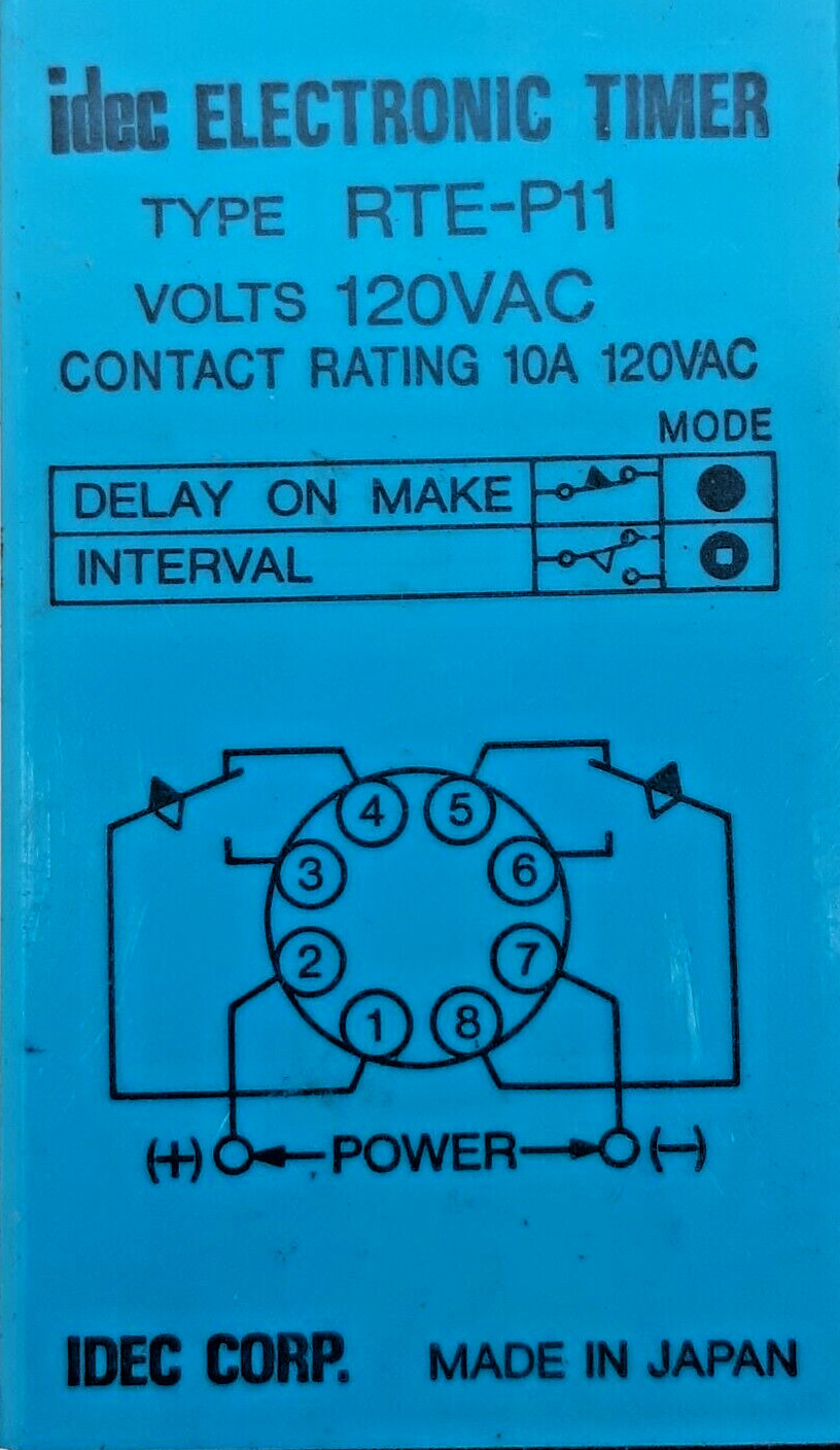 idec RTE-P11 120VAC Electronic Timer