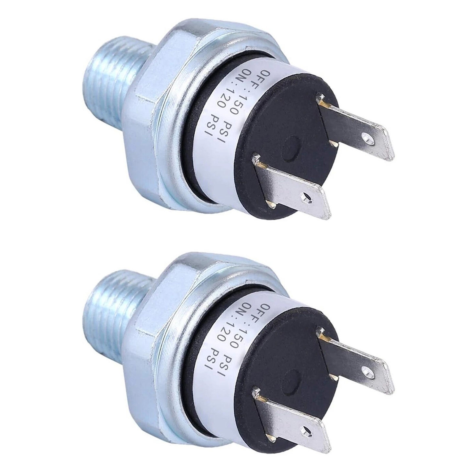 2Pcs Pressure Switch 120-150 PSI For Air Train Horn 1/4″-18 NPT Maintenance Part