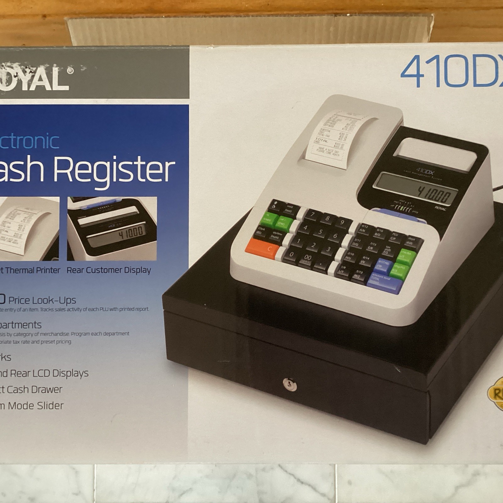 Royal 410DX Electronic Cash Register With Thermal Printer & LCD Display HGT-37