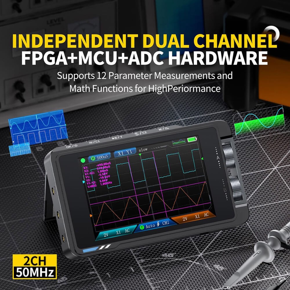 FNIRSI DS215H 2in1 Dual Channel Digital Oscilloscope Signal Generator 50MHz 250MSa/s