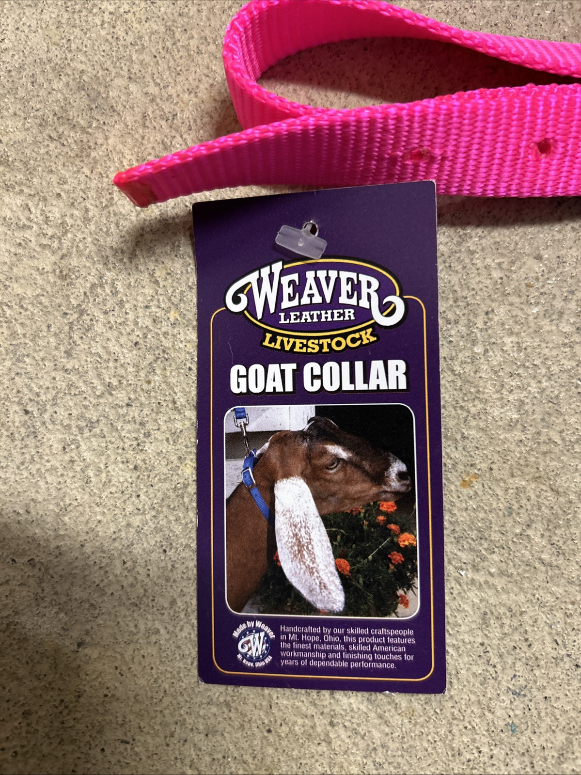 Weaver Leather Livestock Goat Collar, Hot Pink, Medium
