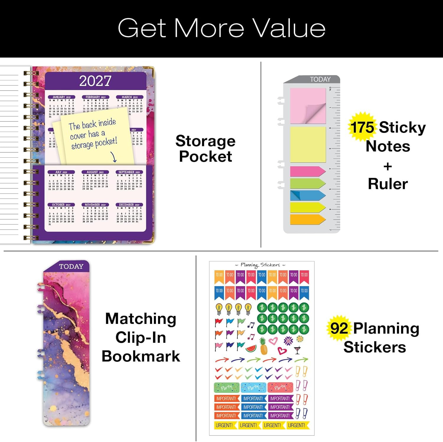HARDCOVER 2026 Planner, 5.5″x8″: 14 Months (November 2025 – December 2026), Dail