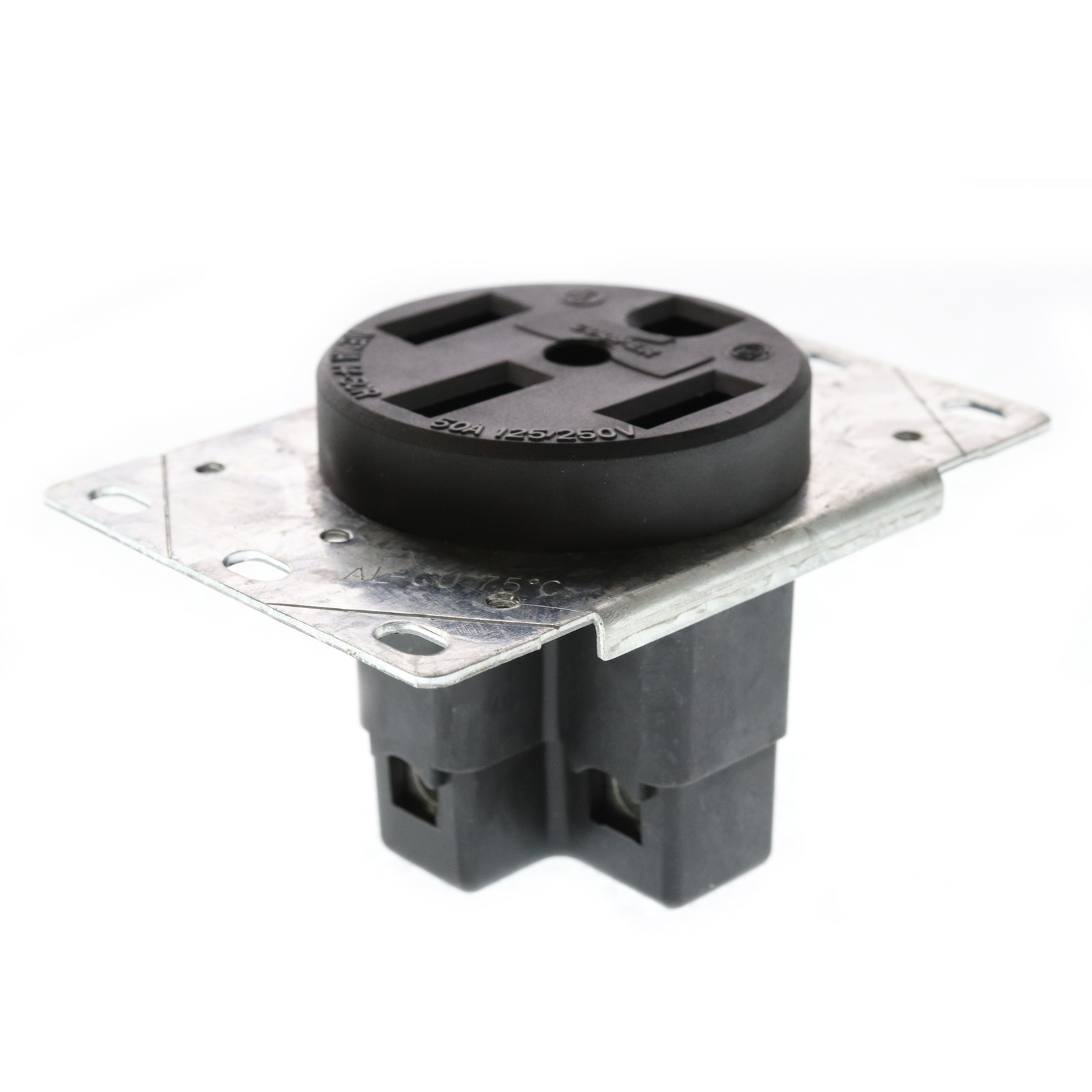 COOPER EATON 1258 FLUSH MOUNT DRYER RECEPTACLE, 3P, 4W, 50A, 125/250V, 14-50R