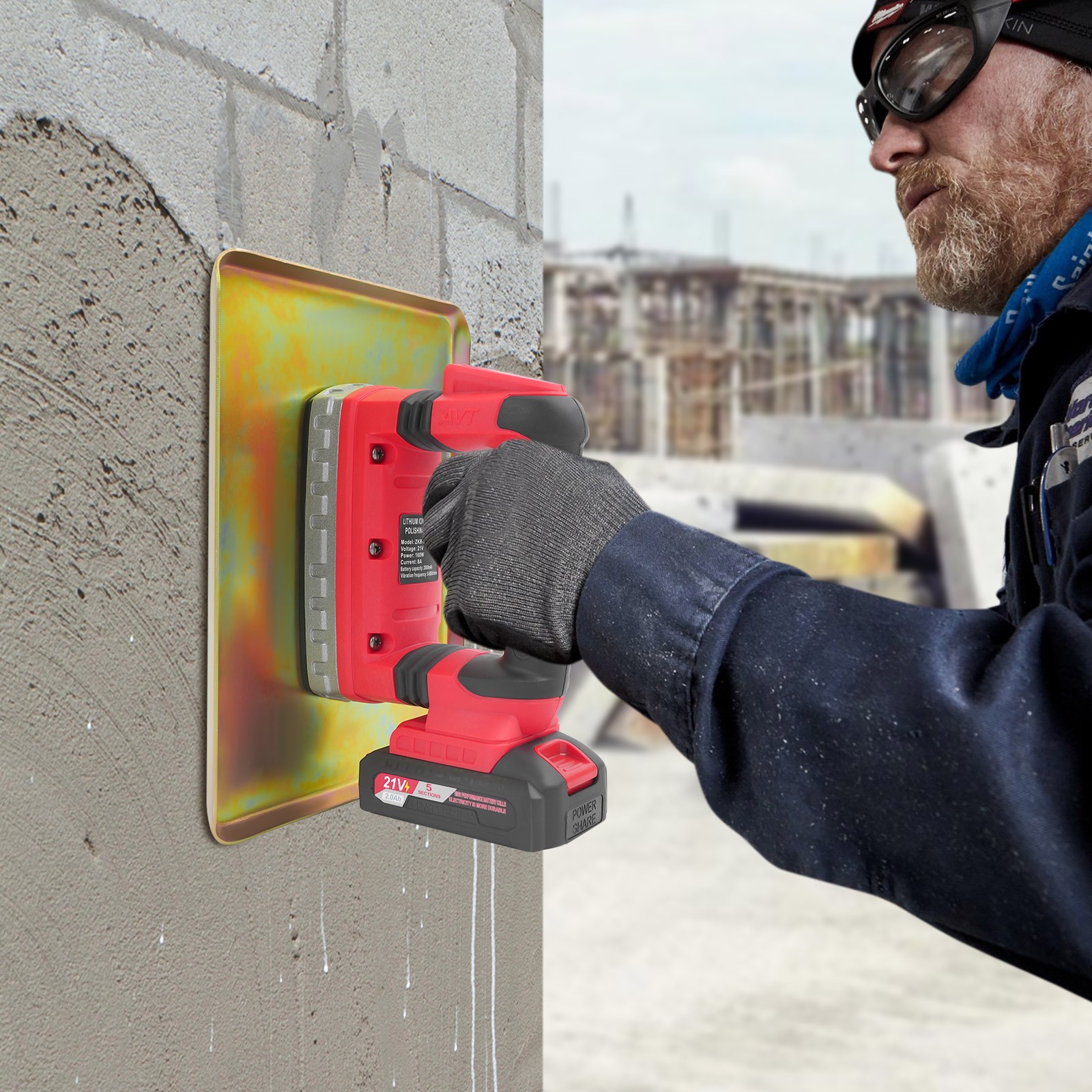 Cordless Concrete Flat Plate Vibrator – Lightweight & Efficient Troweling Tool.